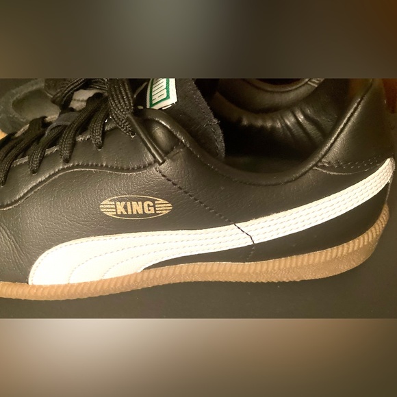 PUMA King 21 IT Black Leather Shoes SZ 7 Samba Style Indoor Futbol Dua Lipa - Picture 7 of 12